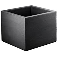 Macetero Cubo cuadrado en antracita de plástico- 50 x 50 cm